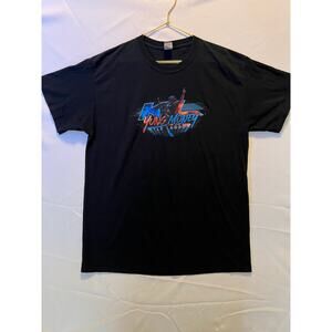 Black t-shirt featuring NASCAR driver Kyle Larson, AKA "Yung Money."